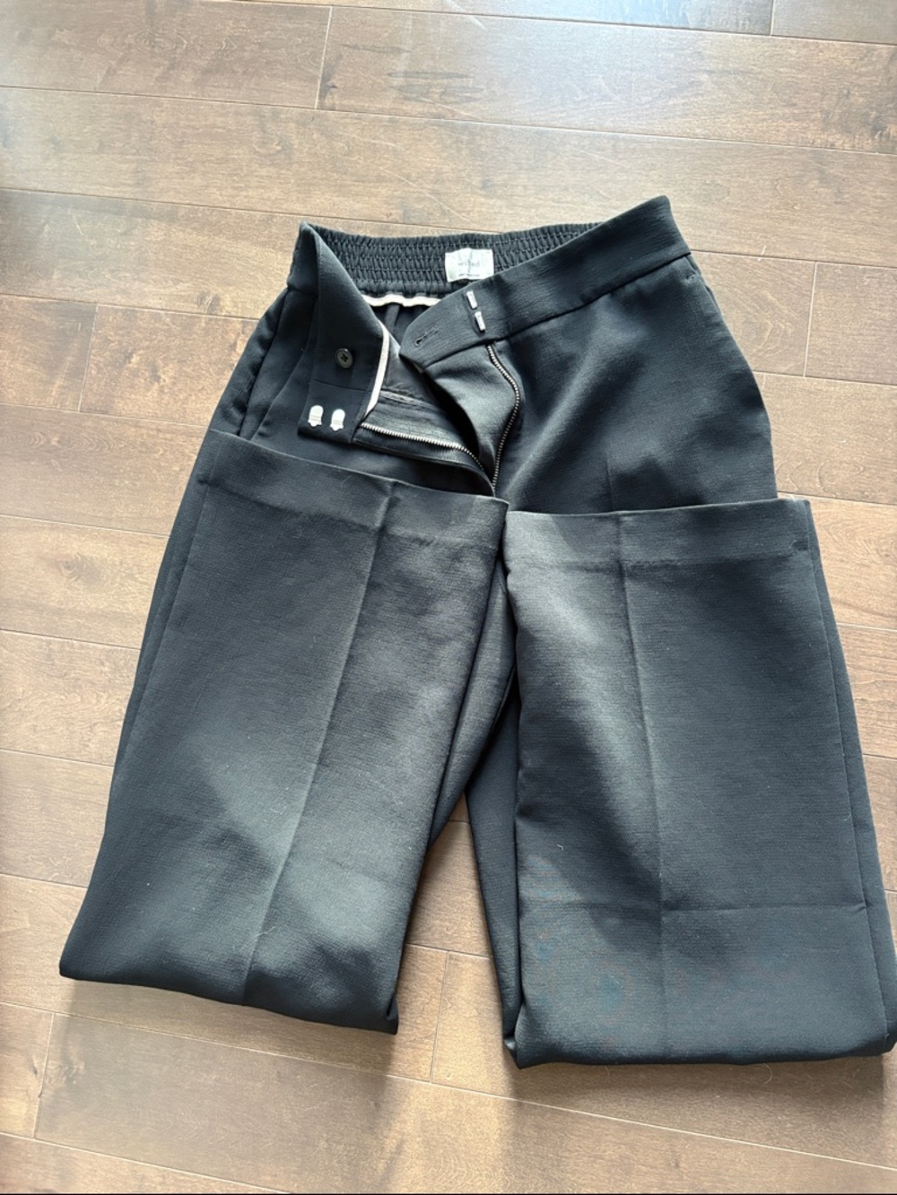 Aritzia Wilfred Black Tailored Wide-Leg Trousers